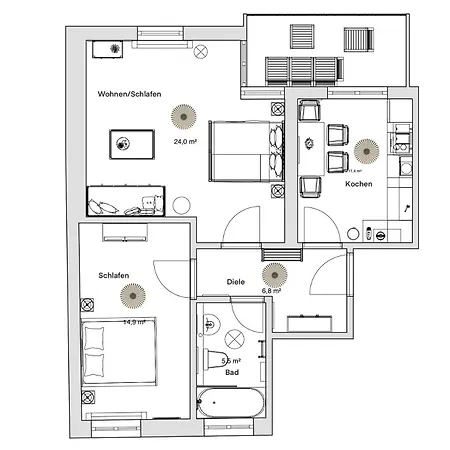 Pineapple - Zwinger Iv - 65qm - 1x Free Parking Drezno