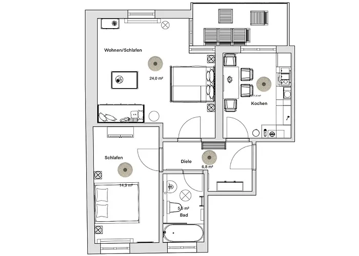 Pineapple - Zwinger Iv - 65qm - 1x Free Parking Drezno